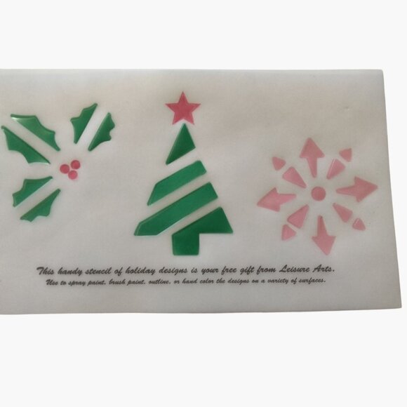 Holiday Design Stencil Template Holly Christmas Tree Snowflake Crafts - Picture 1 of 3